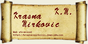 Krasna Mirković vizit kartica